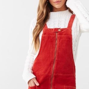 Forever 21 corduroy overall mini dress